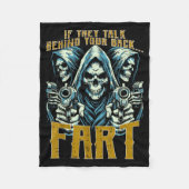 Talk Behind Your Back Fart Skeleton Funny Saying M Fleece Deken (Voorkant)