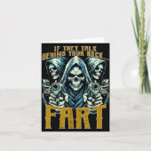 Talk Behind Your Back Fart Skeleton Funny Saying M Kaart (Voorkant)