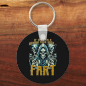 Talk Behind Your Back Fart Skeleton Funny Saying M Sleutelhanger (Voorkant)
