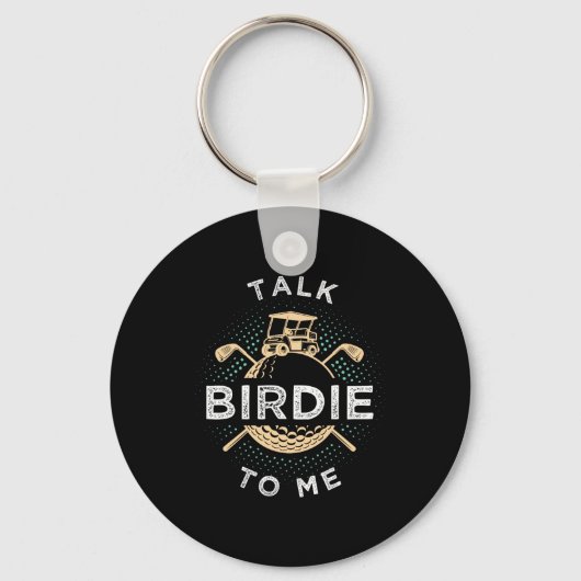 Talk Birdie To Me Funny Golf Player Pun Golfer  Sleutelhanger (Voorkant)