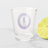 Talk Birdie To Me Funny Periwinkle Female Golfer Shot Glas (Achterkant)