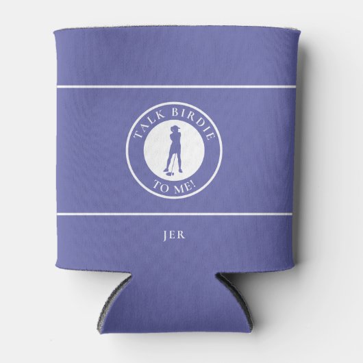 Talk Birdie To Me Golf Funny Female Monogrammed Blikjeskoeler (Voorkant)