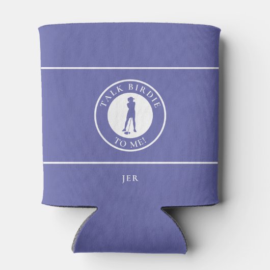 Talk Birdie To Me Golf Funny Female Monogrammed Blikjeskoeler (Achterkant)