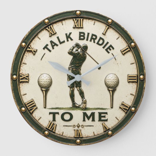 Talk Birdie to Me Golf Grote Klok (Voorkant)