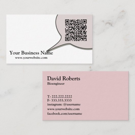 Talk Bubble Bioengineer Visitekaartje (Voorkant / Achterkant)