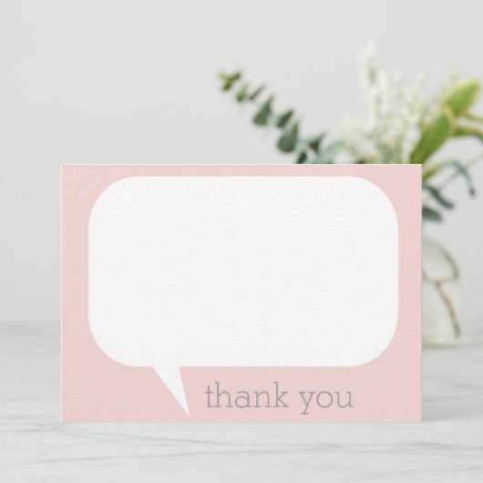 Talk Bubble Dankuwel opmerkingen Bedankkaart (Staand voorkant)