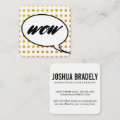 Talk Bubble/Dot Pattern Vierkante Visitekaartje (Voorkant / Achterkant)