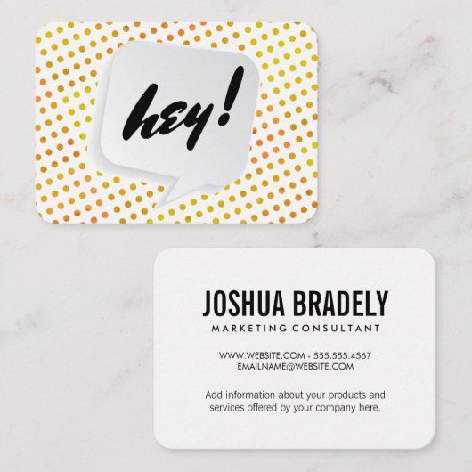 Talk Bubble/Dot Pattern Visitekaartje (Voorkant / Achterkant)