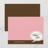 Talk Bubble Flat Bedankt Kaarten - Roze - (Voorkant / Achterkant)