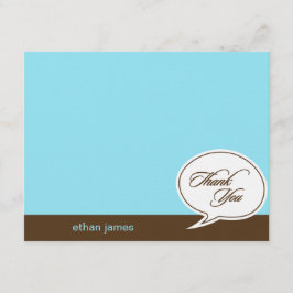 Talk Bubble Flat Dank je kaarten - Blauw -