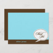 Talk Bubble Flat Dank je kaarten - Blauw - (Voorkant / Achterkant)