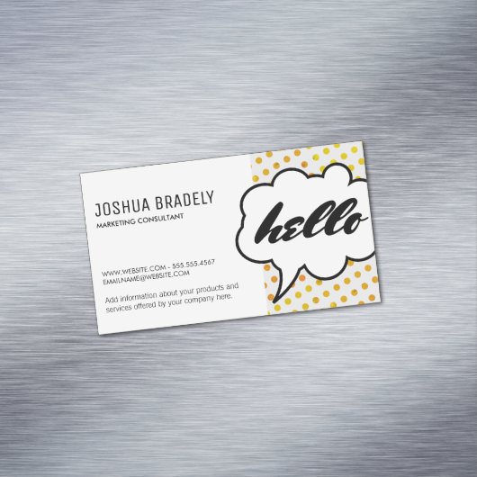 Talk Bubble II / Dot Pattern Magnetisch Visitekaartje (Voorbeeld)
