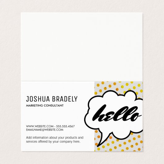 Talk Bubble II / Dot Pattern Visitekaartje (Buitenkant ongevouwen)