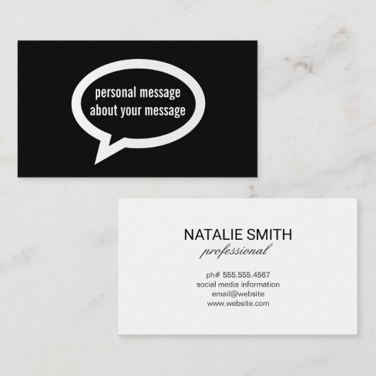 Talk Bubble Visitekaartje (Voorkant / Achterkant)