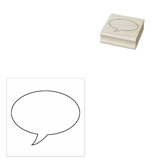 Talk Bubble Wood Art Stamp Rubberstempel (Gestempeld)