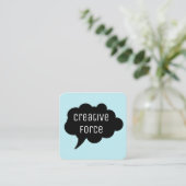 Talk Bubble / Zwart Vierkante Visitekaartje (Staand voorkant)