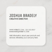 Talk Bubble / Zwart Vierkante Visitekaartje (Achterkant)