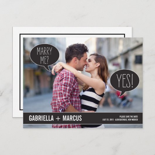 Talk Bubbles Wedding Save the Date Aankondigingskaart (Voorkant / Achterkant)