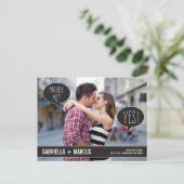 Talk Bubbles Wedding Save the Date Aankondigingskaart (Staand voorkant)