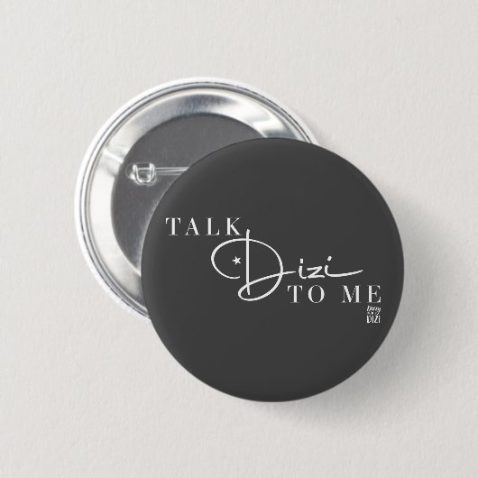 Talk Dizi Script Grey Button (Voorkant /achterkant)