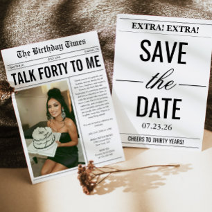 Talk Forty To Me Krant 40e Verjaardag Kaart