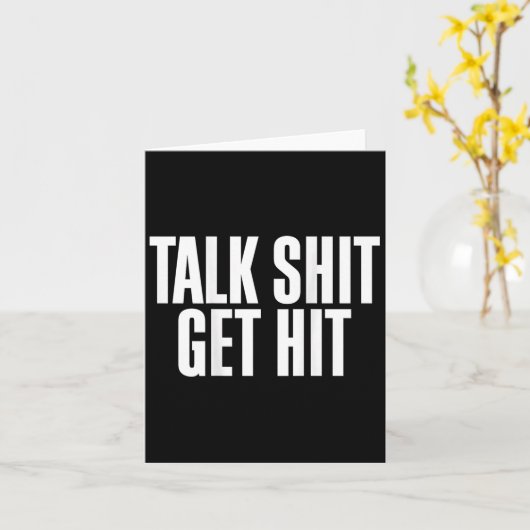 Talk Get Hit Funny Saying Joke  Kaart (Gele Bloem)