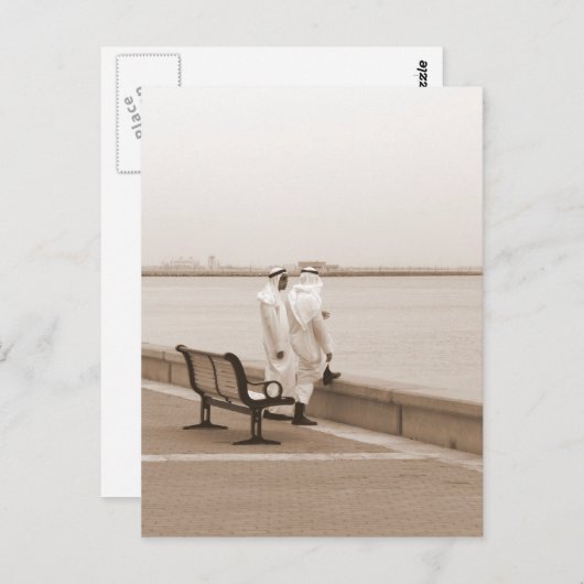 Talk, Mannen in Dishdasha in Koeweit Briefkaart (Voorkant / Achterkant)