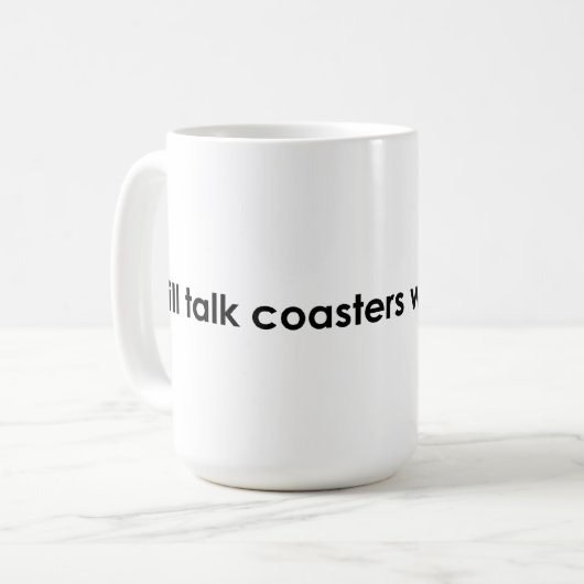 "Talk Onderzetters" Mok (Voorkant links)