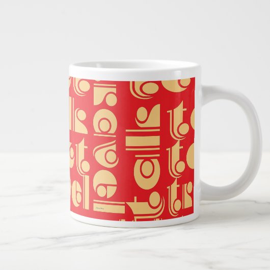 Talk Tekst Reizen Rode Logo Grote Koffiekop (Rechts)