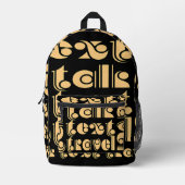 Talk Text Travel Black Bedrukte Rugzak (Voorkant)