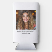 Talk Thirty to Me 30e foto verjaardagsfeestje Seltzer Blikjeskoeler (Achterkant)