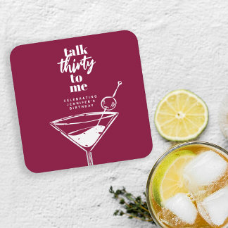 Talk Thirty To Me 30e Verjaardag Cocktailparty   Kartonnen Onderzetters