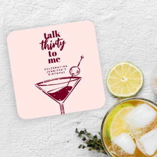 Talk Thirty To Me 30e Verjaardag Cocktailparty Kartonnen Onderzetters