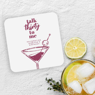 Talk Thirty To Me 30e Verjaardag Cocktailparty   Kartonnen Onderzetters