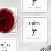 Talk Thirty to Me 30ste verjaardagsfeestje zwart w Kartonnen Onderzetters