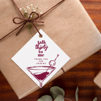 Talk Thirty To Me 30th Birthday Cocktail White Bedankjes Labels