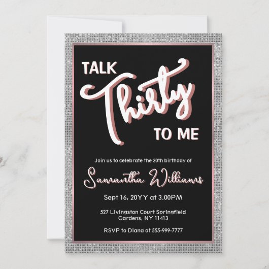Talk Thirty to Me 30th Birthday Custom Kaart (Voorkant)