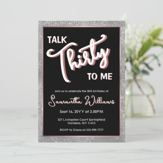 Talk Thirty to Me 30th Birthday Custom Kaart (Staand voorkant)