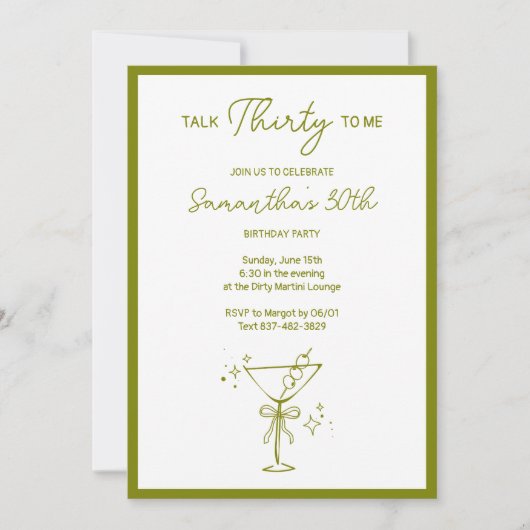 Talk Thirty To Me beroemd gemaakt door Dirty Marti Kaart (Voorkant)