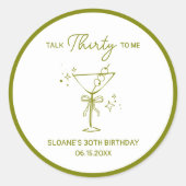Talk Thirty To Me beroemd gemaakt door Dirty Marti Ronde Sticker (Voorkant)