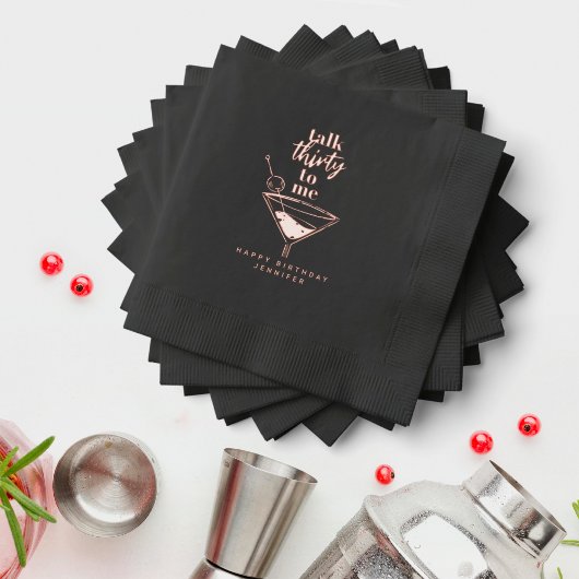 Talk Thirty To Me Black 30th Birthday Party  Folie Servetten