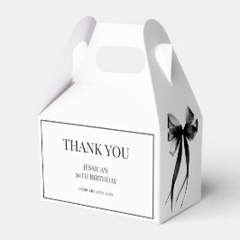 Talk Thirty to Me Black Bow 30e verjaardagsfeestje Bedankdoosjes