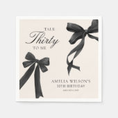 Talk Thirty to Me Black Bow 30e verjaardagsfeestje Servet (Voorkant)