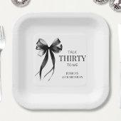 Talk Thirty to Me Black Chic 30ste verjaardagsfees Papieren Bordje