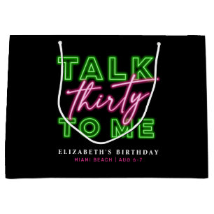 Talk Thirty To Me Dirty 30 Neon Groen & Roze Groot Cadeauzakje