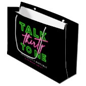 Talk Thirty To Me Dirty 30 Neon Groen & Roze Groot Cadeauzakje (Voorkant Gekanteld)
