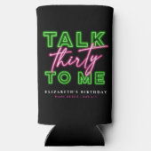 Talk Thirty To Me Dirty 30 Neon Groen & Roze Seltzer Blikjeskoeler (Achterkant)