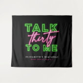 Talk Thirty To Me Dirty 30 Neon Groen & Roze Wandkleed (Voorkant (horizontaal))