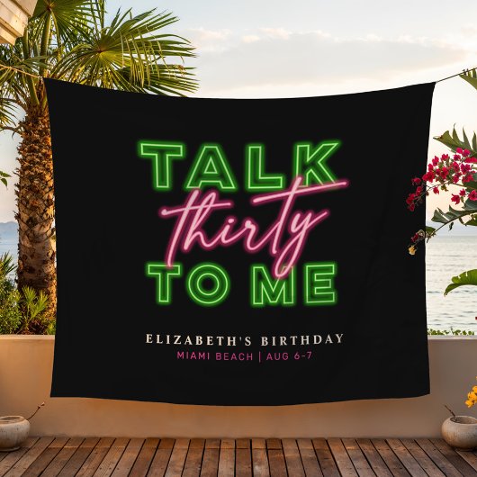 Talk Thirty To Me Dirty 30 Neon Groen & Roze Wandkleed