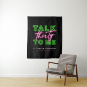 Talk Thirty To Me Dirty 30 Neon Groen & Roze Wandkleed (In situ)